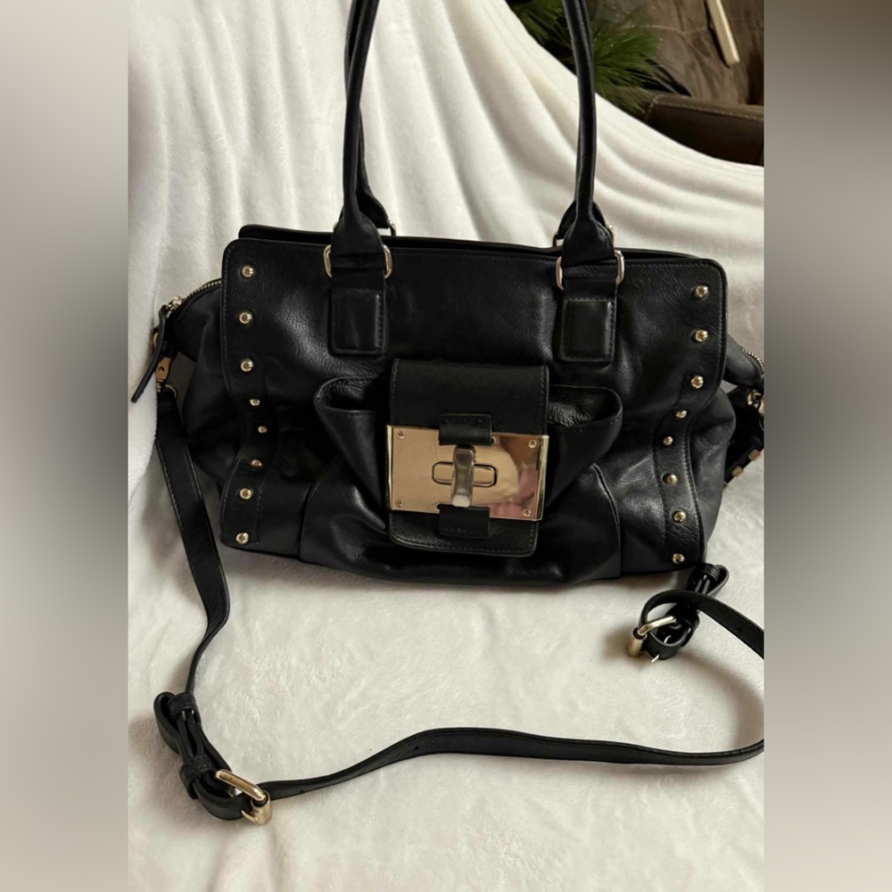 Black Joy Gryson  Leather Studded Handbag
